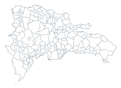 Mercator projection map of Dominican Republic in night azure on transparent background