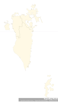 Mercator projection map of Bahrain in dark amber on transparent background