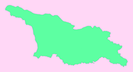 Georgia map (Mercator projection) in dim green and night emerald ...
