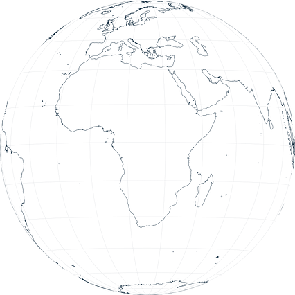Congo (Dem. Rep.) on world map (Orthographic projection) in night azure ...