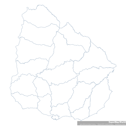 Mercator projection map of Uruguay in dark blue on transparent background